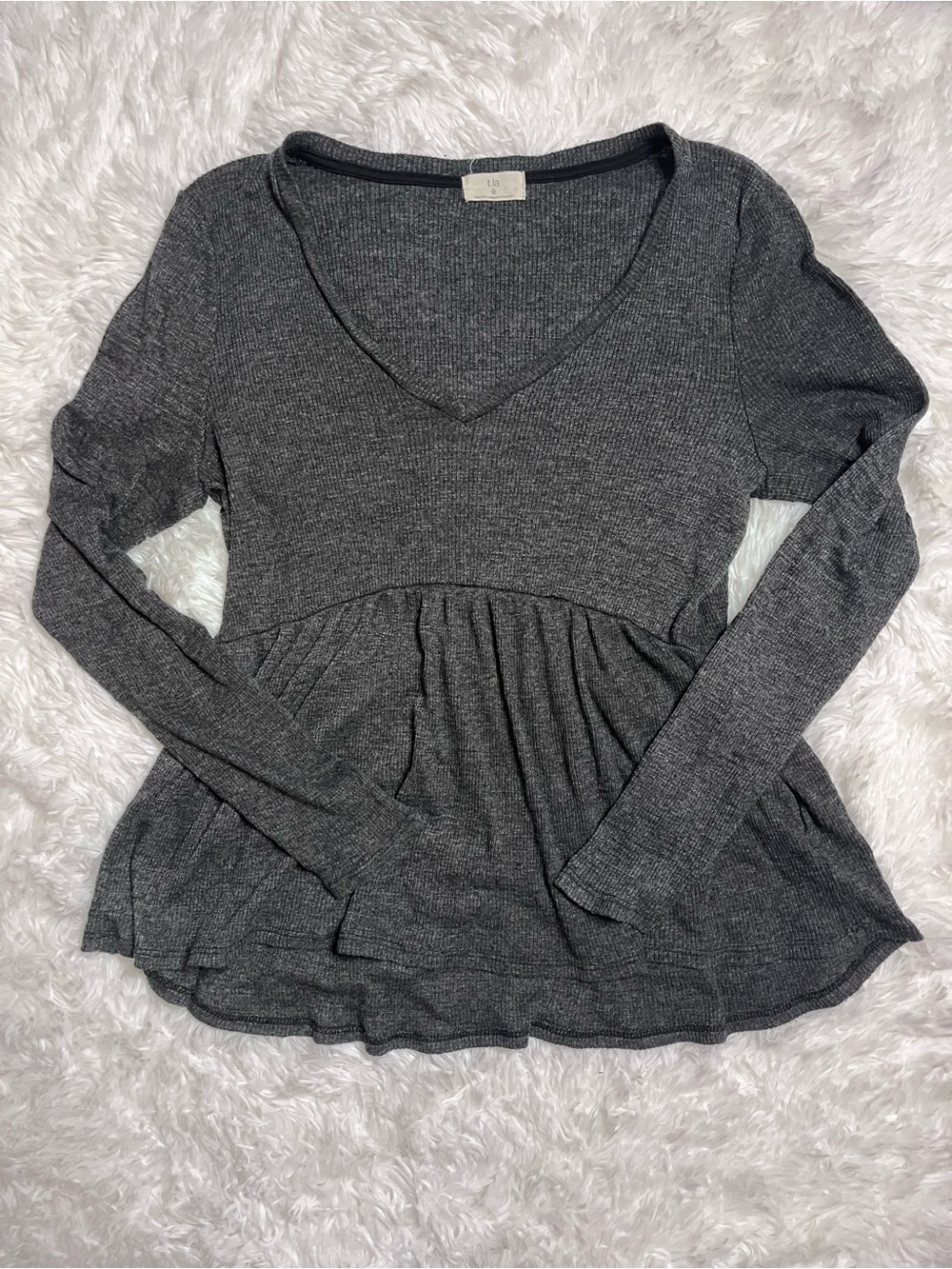 T.La Ribbed Babydoll Top
